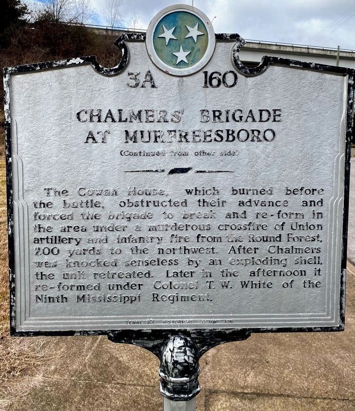 Rear Side of Chalmers� Brigade at Murfreesboro Marker image. Click for full size.