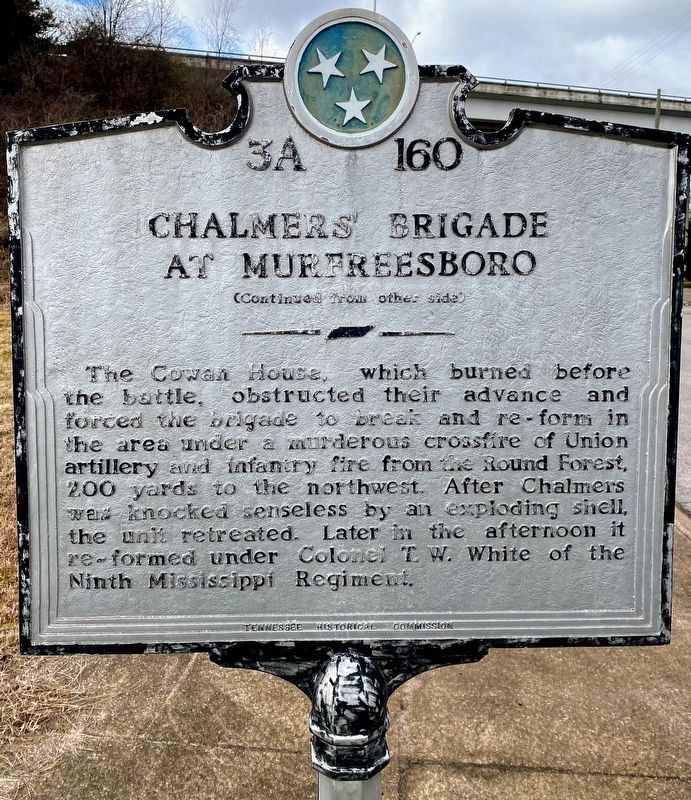 Rear Side of Chalmers Brigade at Murfreesboro Marker image. Click for full size.