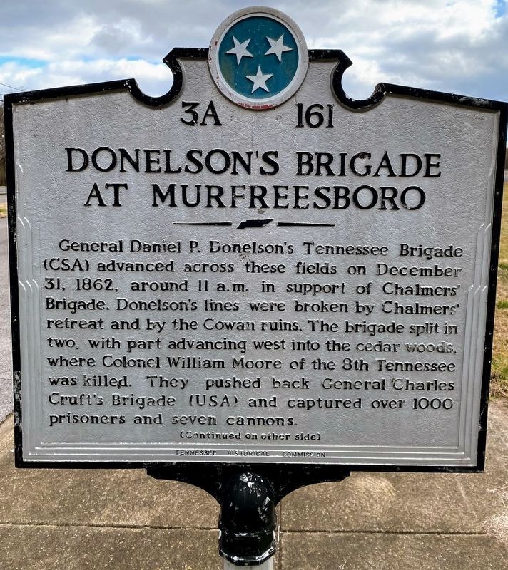 Front Side of Donelsons Brigade at Murfreesboro Marker image. Click for full size.