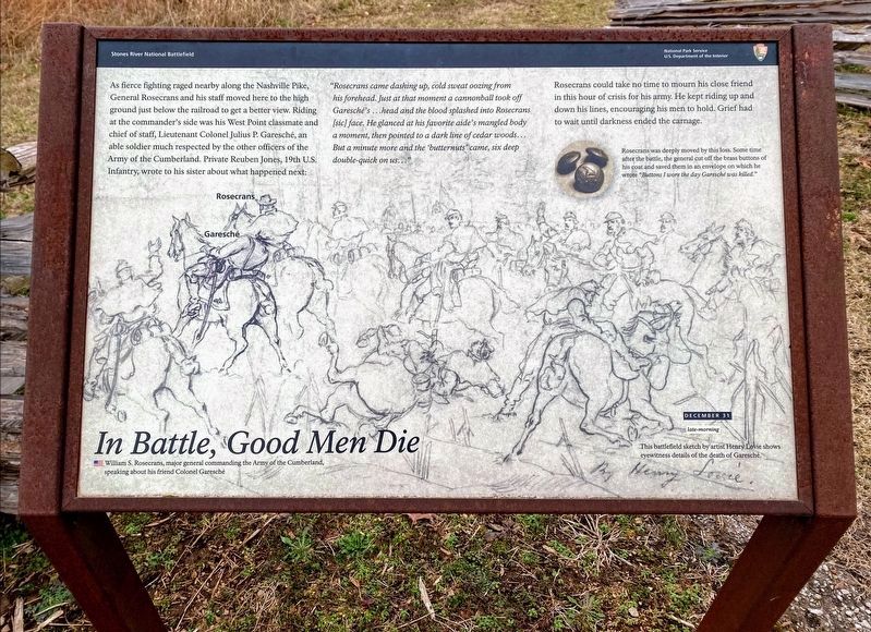 In Battle, Good Men Die Marker. Click for full size. In Battle, Good Men Die Marker image. Click for full size.