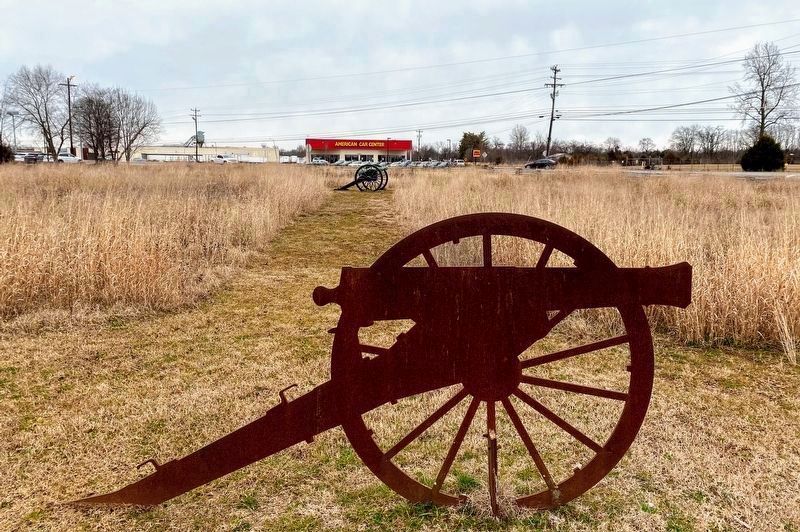 Artillery Pieces near the "Battle of Murfreesboro" Marker image. Click for full size.