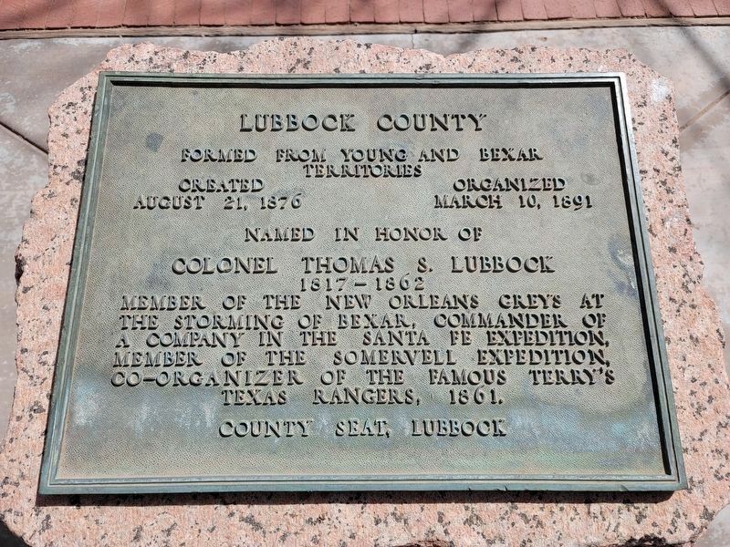 Lubbock County Marker image. Click for full size.