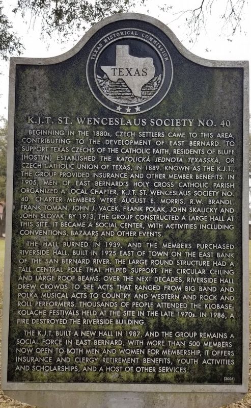 K.J.T. St. Wenceslaus Society No. 40 Marker image. Click for full size.