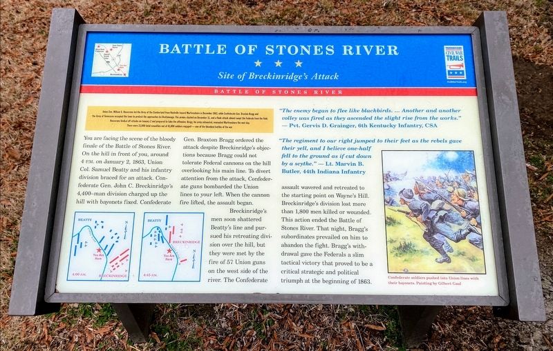 Battle of Stones River Marker image. Click for full size.