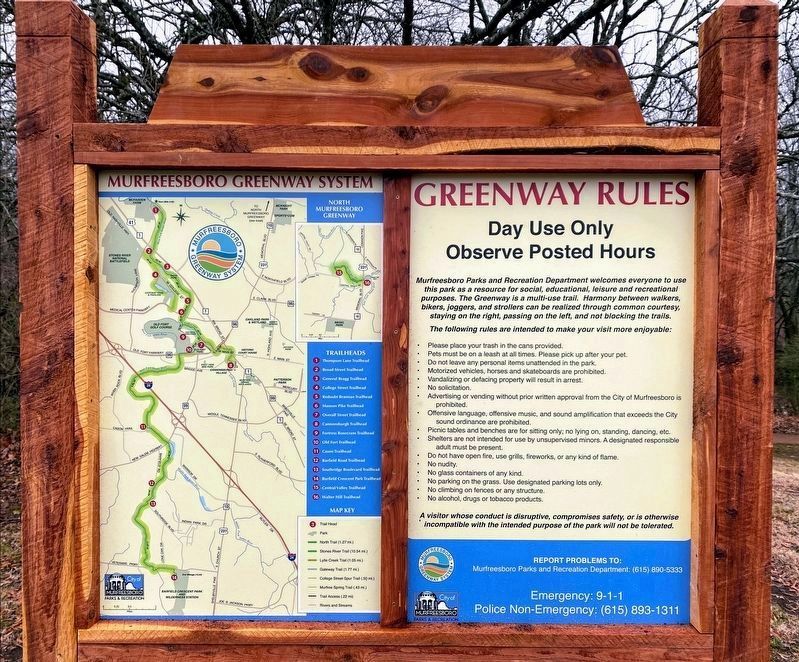 Map of the Stones River Greenway Trail image. Click for full size.