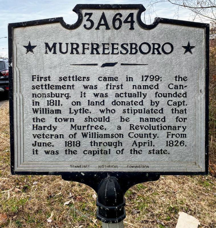 Front of Murfreesboro/Rutherford County Marker image. Click for full size.