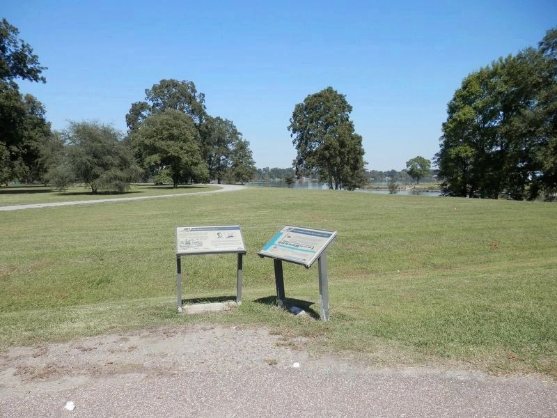 The Battle at Ditch Bayou Marker looking towards Lake Chicot. image. Click for full size.