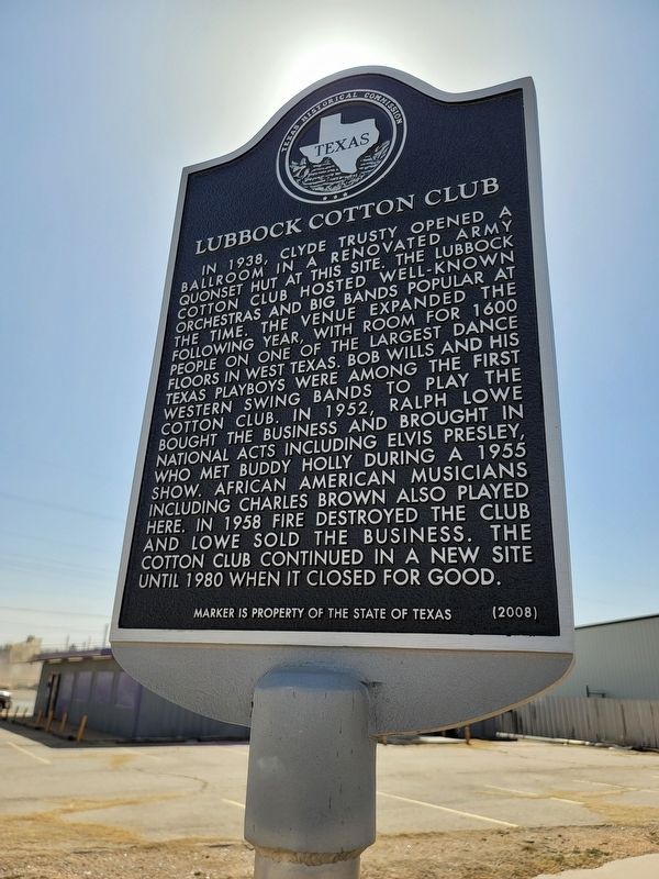 Lubbock Cotton Club Marker image. Click for full size.