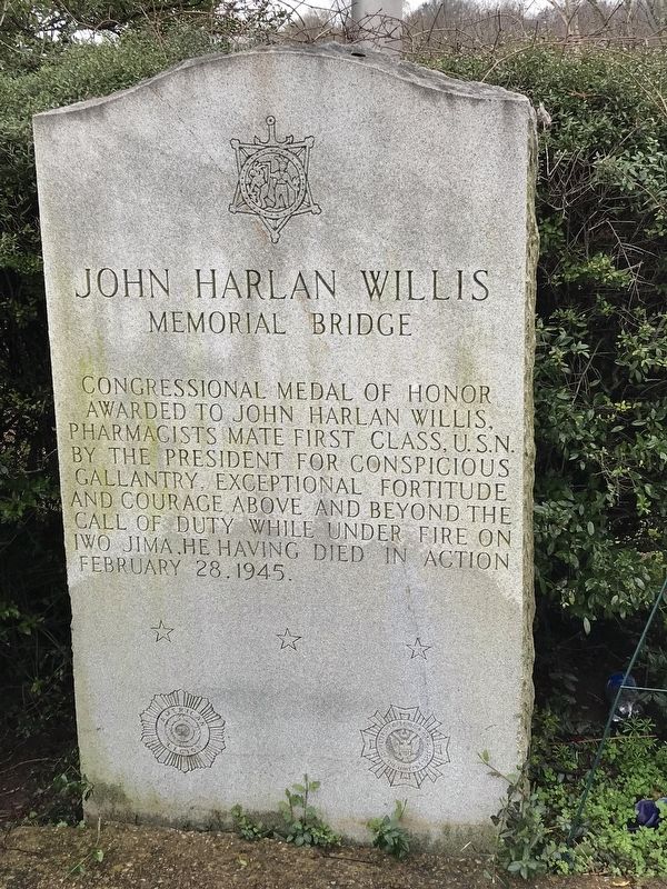 John Harlan Willis Memorial Bridge Marker image. Click for full size.