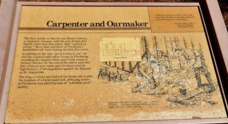 Frederica — Carpenter and Oarmaker Marker image. Click for full size.