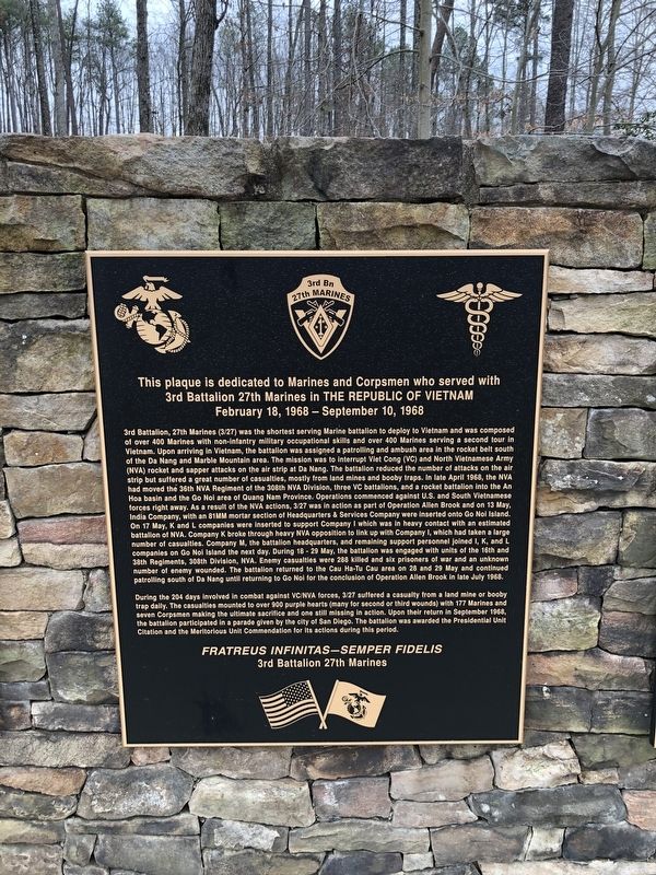 3rd Battalion, 27th Marines Marker image. Click for full size.