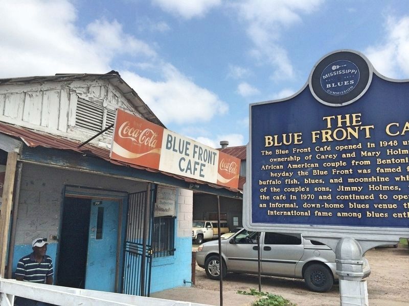 The Blue Front Café Marker and Blue Front Cafe. image. Click for full size.