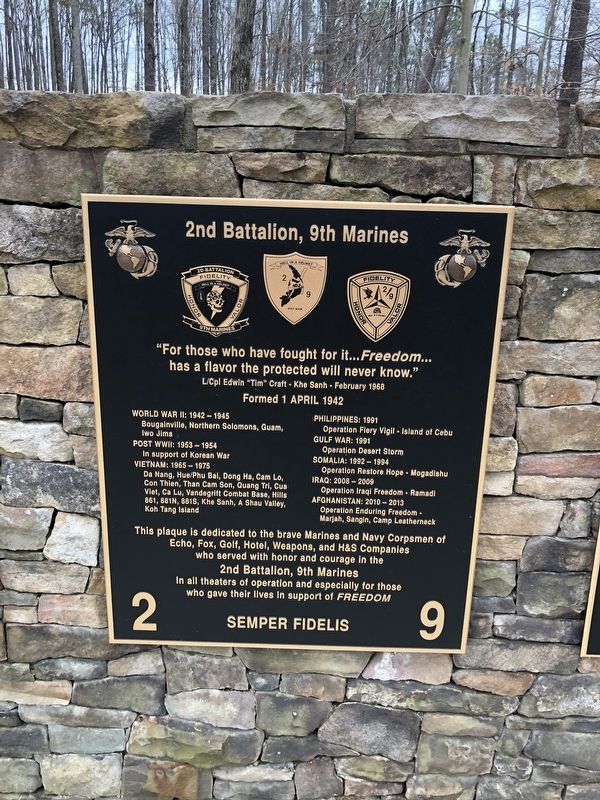 2nd Battalion, 9th Marines Marker image. Click for full size.