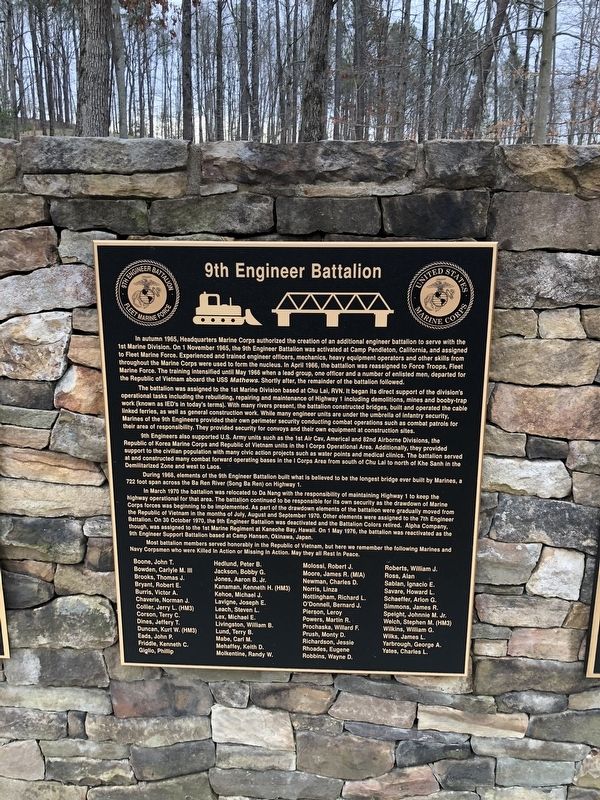 9th Engineer Battalion Marker. Click for full size. 9th Engineer Battalion Marker image. Click for full size.