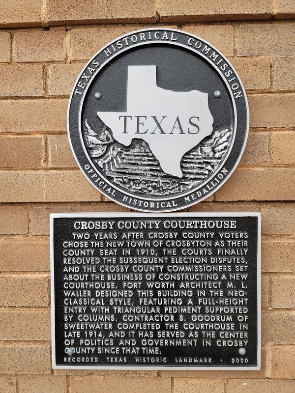 Crosby County Courthouse Marker image. Click for full size.