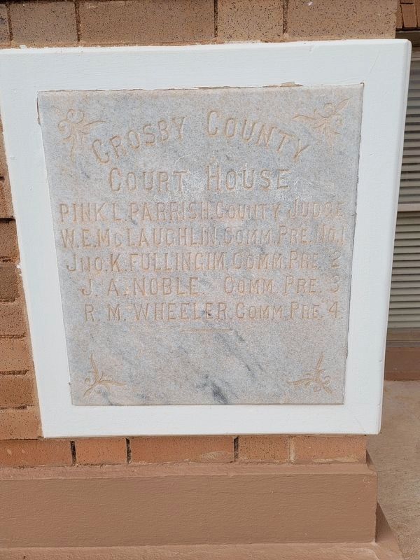 Crosby County Courthouse cornerstone image. Click for full size.