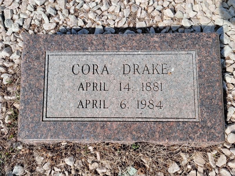 Cora Drake grave marker in the Bassett area image. Click for full size.