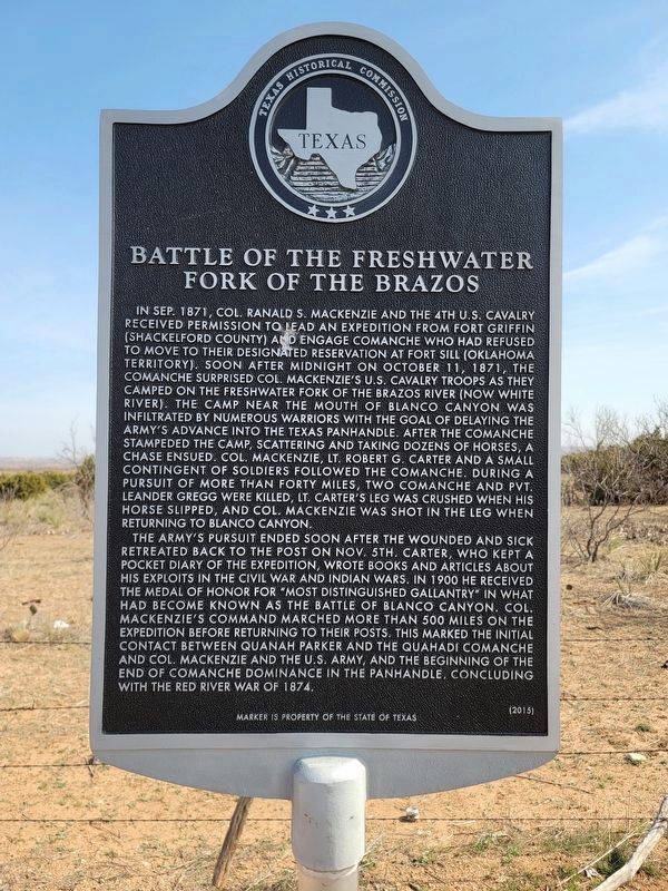 Battle of the Freshwater Fork of the Brazos Marker image. Click for full size.