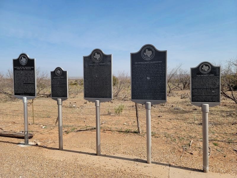 Battle of the Freshwater Fork of the Brazos Marker is on the left image. Click for full size.