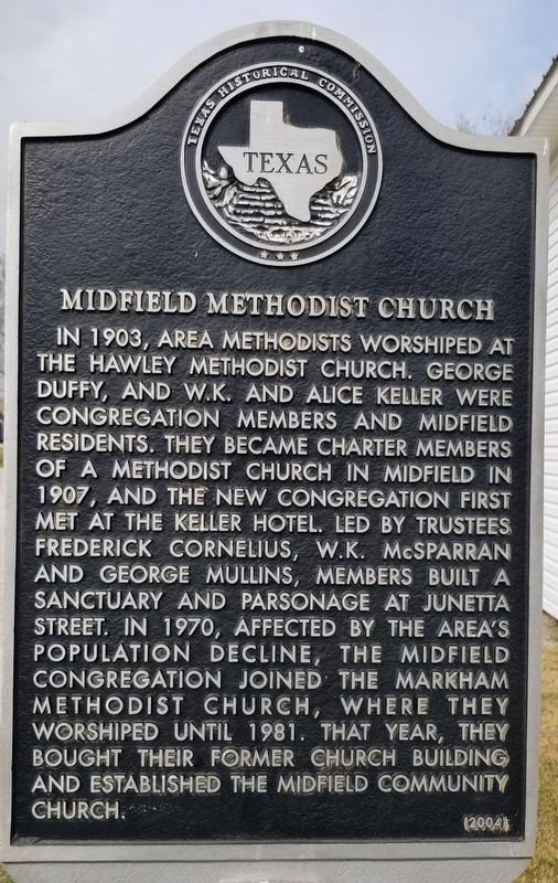 Midfield Methodist Church Marker. Click for full size. Midfield Methodist Church Marker image. Click for full size.