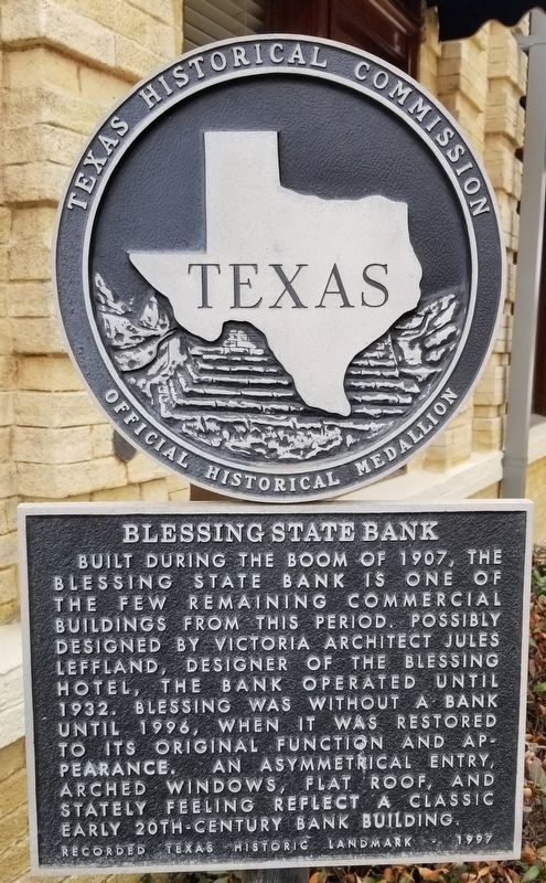 Blessing State Bank Marker. Click for full size. Blessing State Bank Marker image. Click for full size.