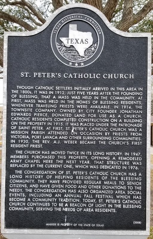 St. Peter’s Catholic Church Marker. Click for full size. St. Peter’s Catholic Church Marker image. Click for full size.