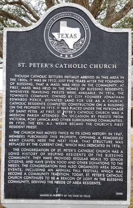 St. Peter’s Catholic Church Marker image. Click for full size.