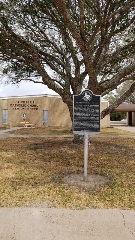 St. Peter’s Catholic Church and Marker. Click for full size. St. Peter’s Catholic Church and Marker image. Click for full size.