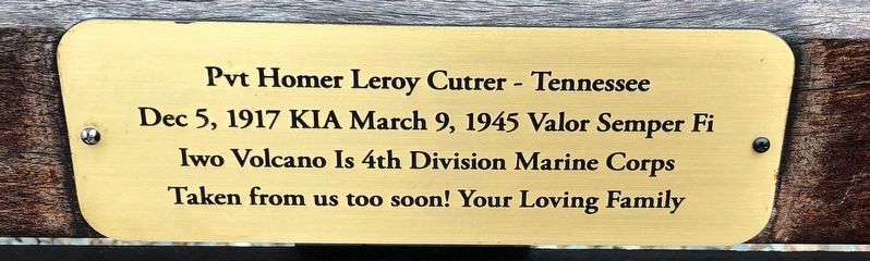Pvt Homer Leroy Cutrer - Tennessee Marker image. Click for full size.