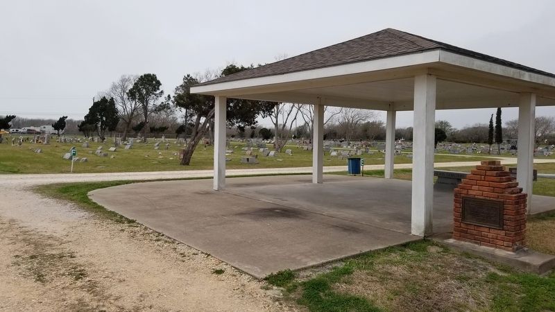 The view of the Palacios Veterans Memorial from the cemetery image. Click for full size.