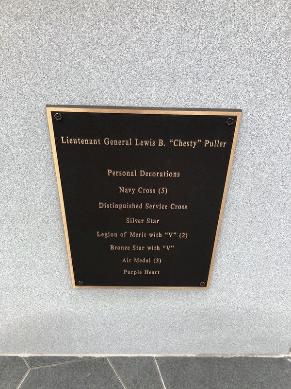 Lieutenant General Lewis B. "Chesty" Puller Marker image. Click for full size.