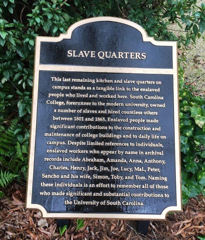 Slave Quarters Marker image. Click for full size.