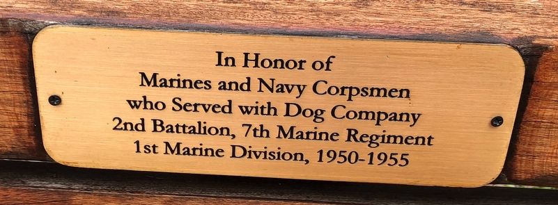 Dog Company, 2nd Battalion, 7th Marine Regiment, 1st Marine Division Marker image. Click for full size.