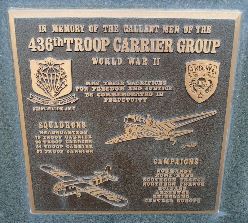 436<sup>th</sup> Troop Carrier Group Marker image. Click for full size.