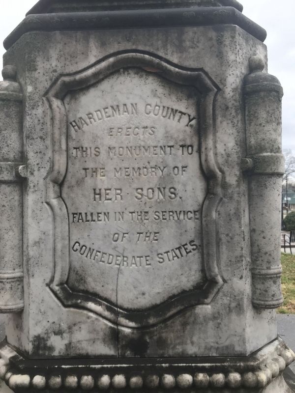East side of Hardeman County Confederate Memorial image. Click for full size.