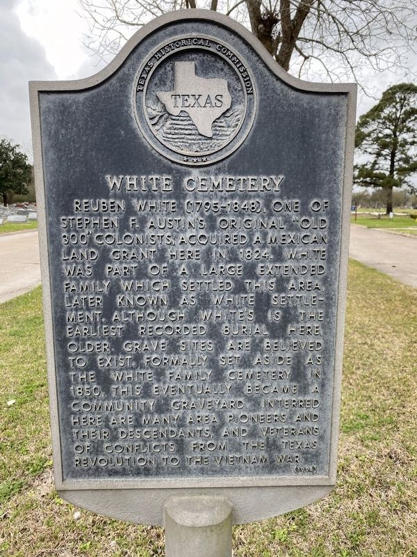 White Cemetery Marker image. Click for full size.