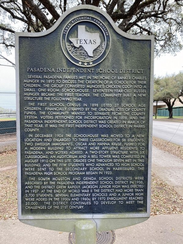 Pasadena Independent School District Marker image. Click for full size.