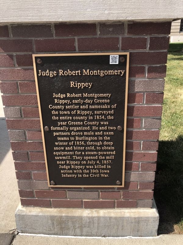 Judge Robert Montgomery Rippey Marker image. Click for full size.