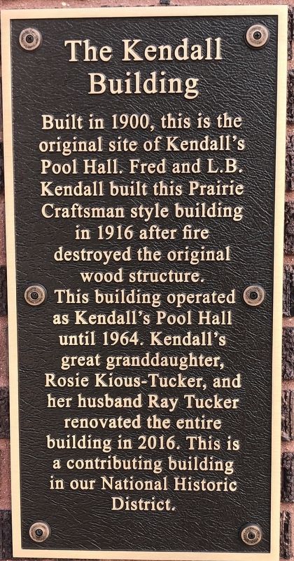 The Kendall Building Marker image. Click for full size.