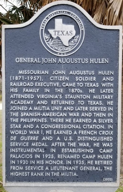 General John Augustus Hulen Marker image. Click for full size.