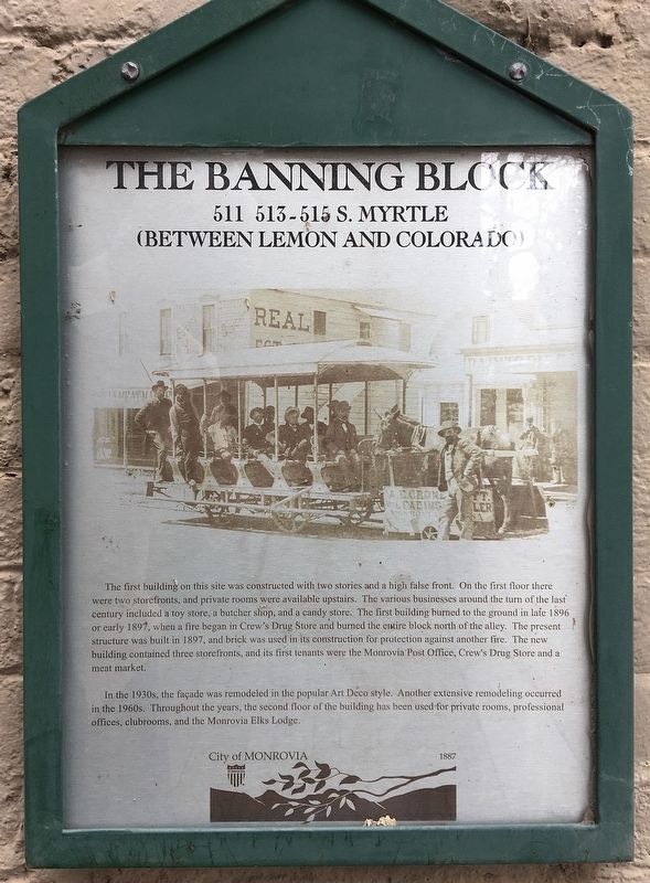 The Banning Block Marker. Click for full size. The Banning Block Marker image. Click for full size.