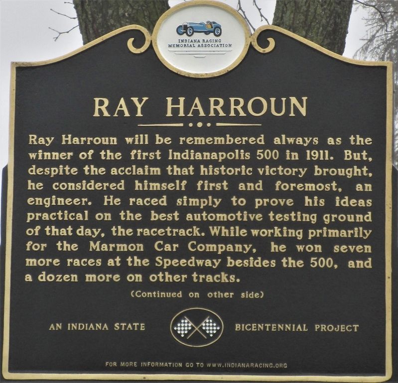 Ray Harroun Marker image. Click for full size.