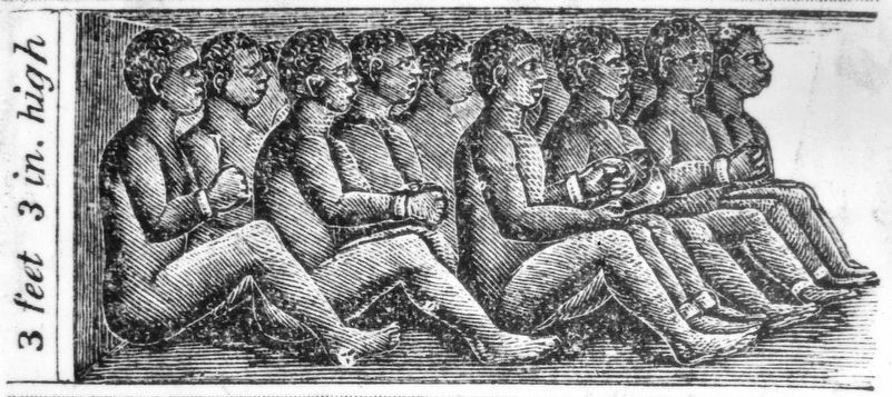 Marker detail: Chained African Slaves in the Cargo Hold image. Click for full size.