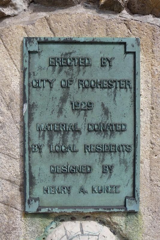 Marker on the south side of the millstone monument image. Click for full size.