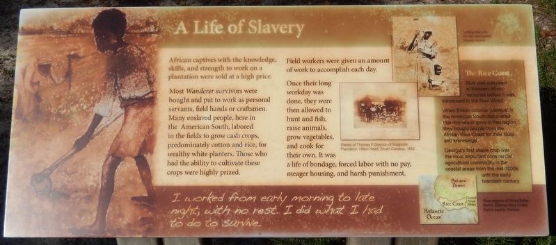 A Life of Slavery Marker image. Click for full size.