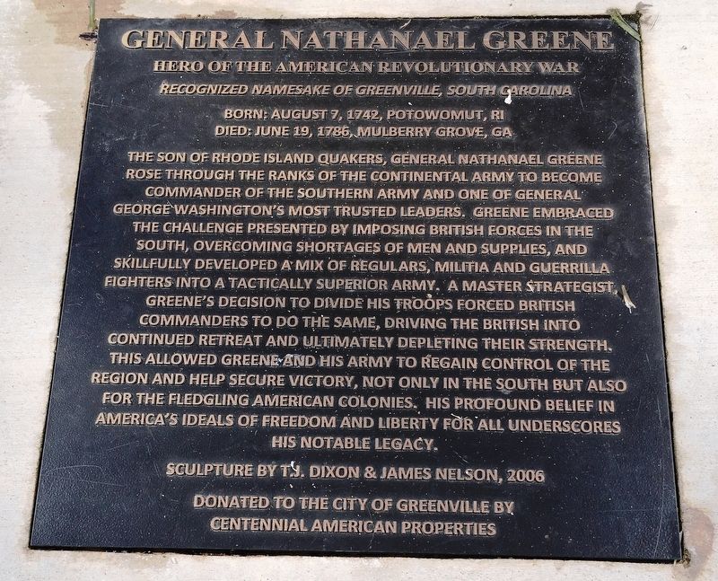 General Nathanael Greene Marker image. Click for full size.