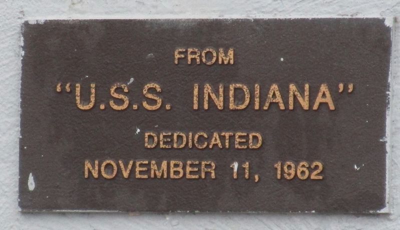 Madison County Veterans Memorial - U.S.S. Indiana tablet image. Click for full size.
