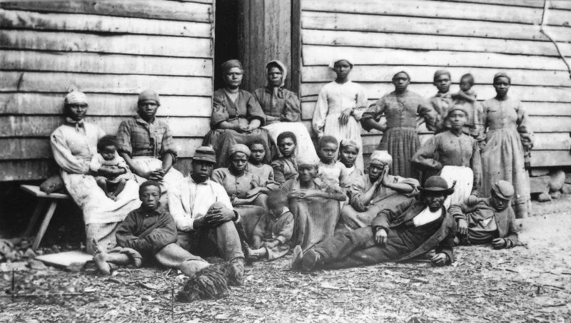 Marker detail: A Group of Runaway Slaves, 1862 image. Click for full size.