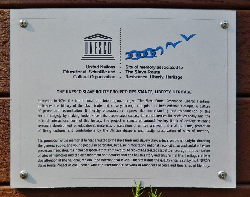 UNESCO Slave Route Project Plaque image. Click for full size.