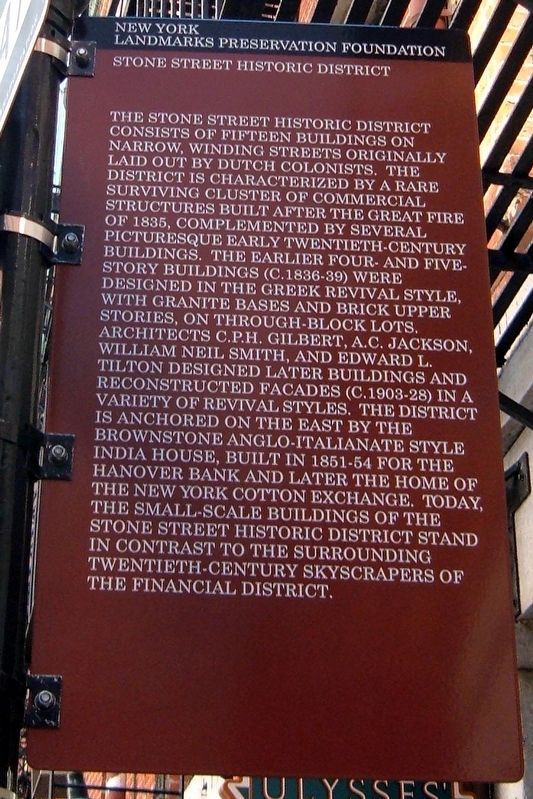 Stone Street Historic District Marker image. Click for full size.